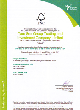 Certification FSC Chain of Custody for Wood Pellets